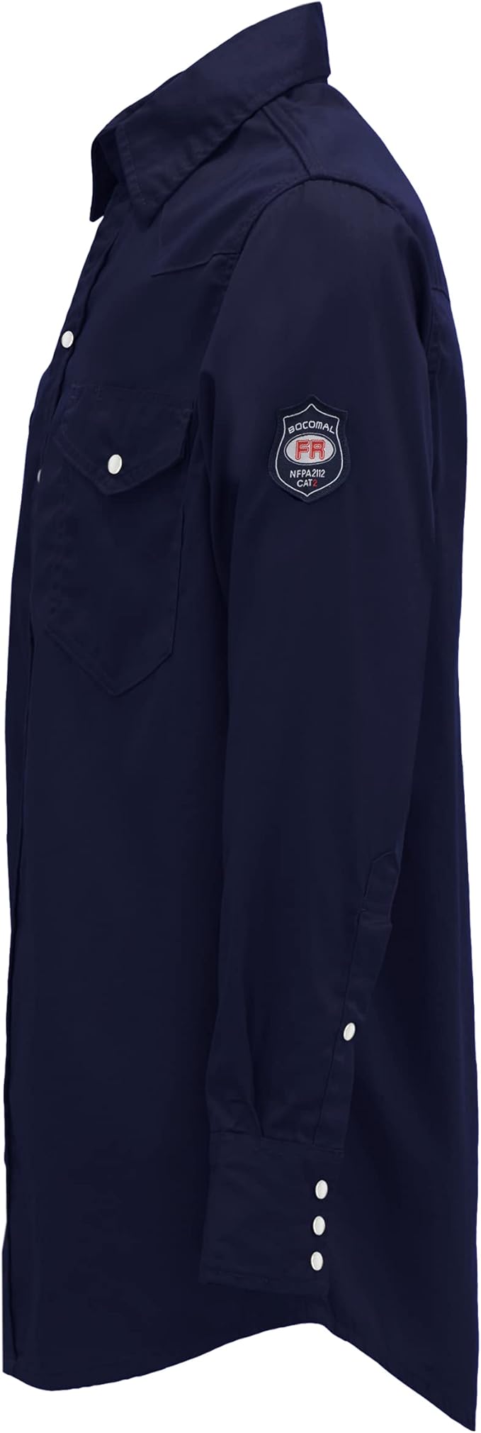 BOCOMAL FR Shirts Flame Resistant 100% C NFPA2112 7.5oz Men's Fire Retardant Welding Shirt