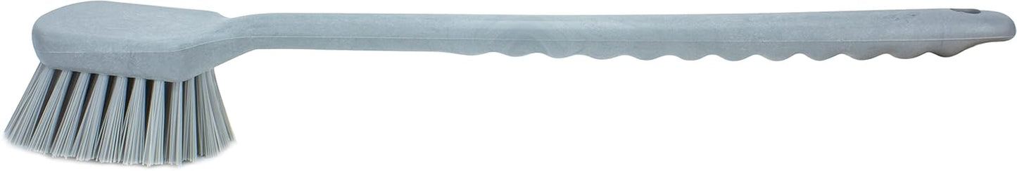 SPARTA 40501EC23 Plastic Large Scrub Brush, Kitchen Brush, Utility Brush With Long Handle For Cleaning, 20 Inches, Gray