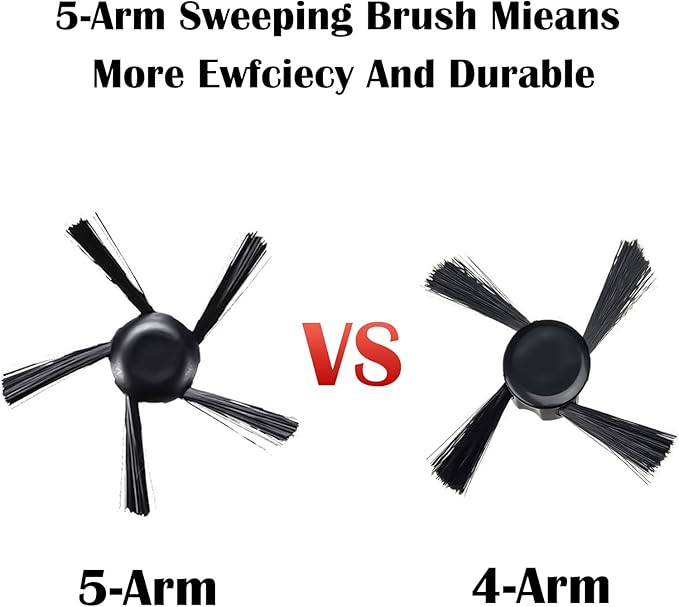 Replacement Parts for Neato Botvac D Series D3 D4 D5 D6 D7 D75 D80 D85 Robot Vacuum Cleaner Accessory Kit Including 1 Main Brushes, 3 Hepa Filters, 6 Side Brushes