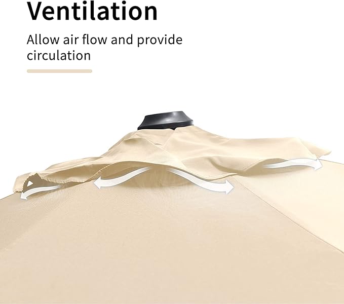 PURPLE LEAF 9' X 11.5' Patio Umbrella with Base Outdoor Cantilever Rectangle Umbrella Offset Umbrella with 360-degree Rotation for Garden Deck Pool Patio, Beige