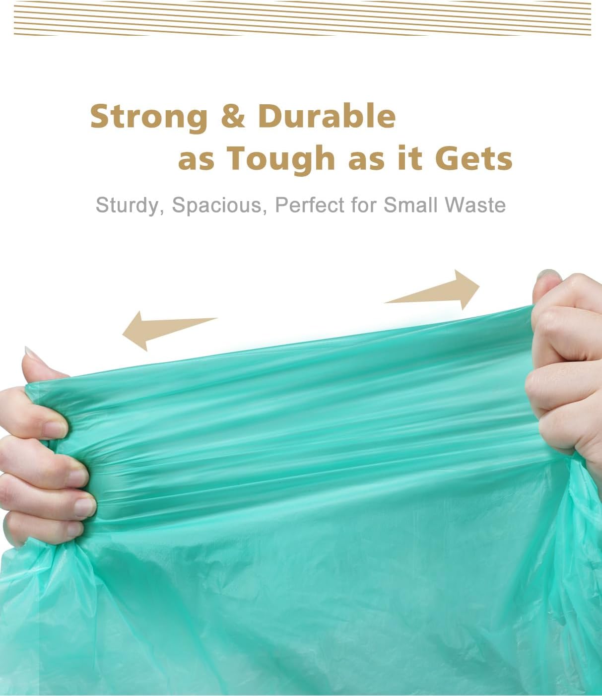 AYOTEE Compostable Trash Bags 4 Gallon Drawstring Trash Bags,100 Counts Ultra Strong Unscented Garbage Bag Small TrashBags Waste Basket Liners for Bathroom, Kitchen, Car, Pet