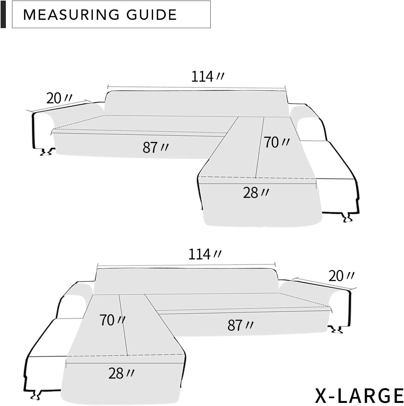 Easy-Going Sofa Slipcover L Shape Sofa Cover Sectional Couch Cover Furniture Protector Mat for Pets Dog Cat (X-Large, Coffee/Coffee)