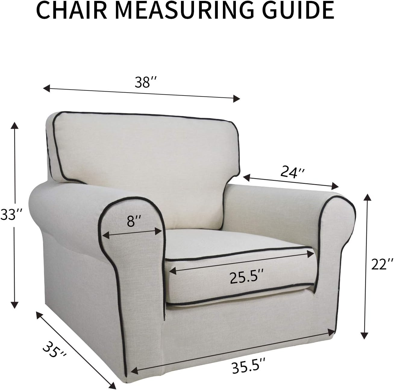 PureFit Reversible Quilted Sofa Cover, Water Resistant Slipcover Furniture Protector, Washable Couch Cover with Non Slip and Elastic Straps for Kids, Dogs, Pets (Chair, Coffee/Ivory)