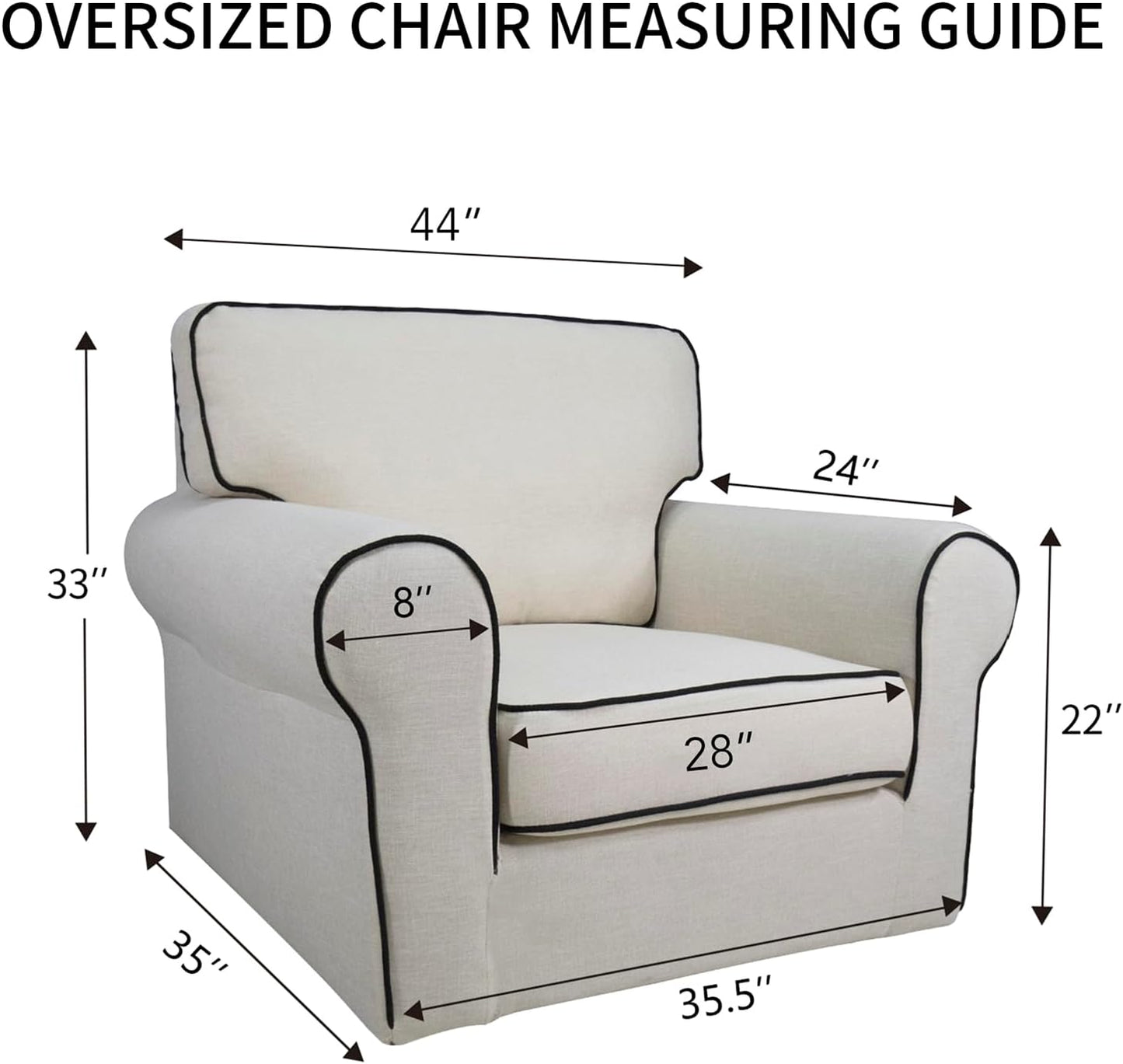 PureFit Reversible Quilted Sofa Cover, Water Resistant Slipcover Furniture Protector, Washable Couch Cover with Non Slip and Elastic Straps for Kids, Dogs, Pets (Oversized Chair, Camel/Ivory)