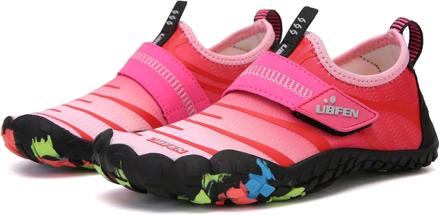 UBFEN Water Shoes for Kids Boys Girls Aqua Socks Barefoot Beach Sports Swim Pool Quick Dry Lightweight Toddler Little Big Kid