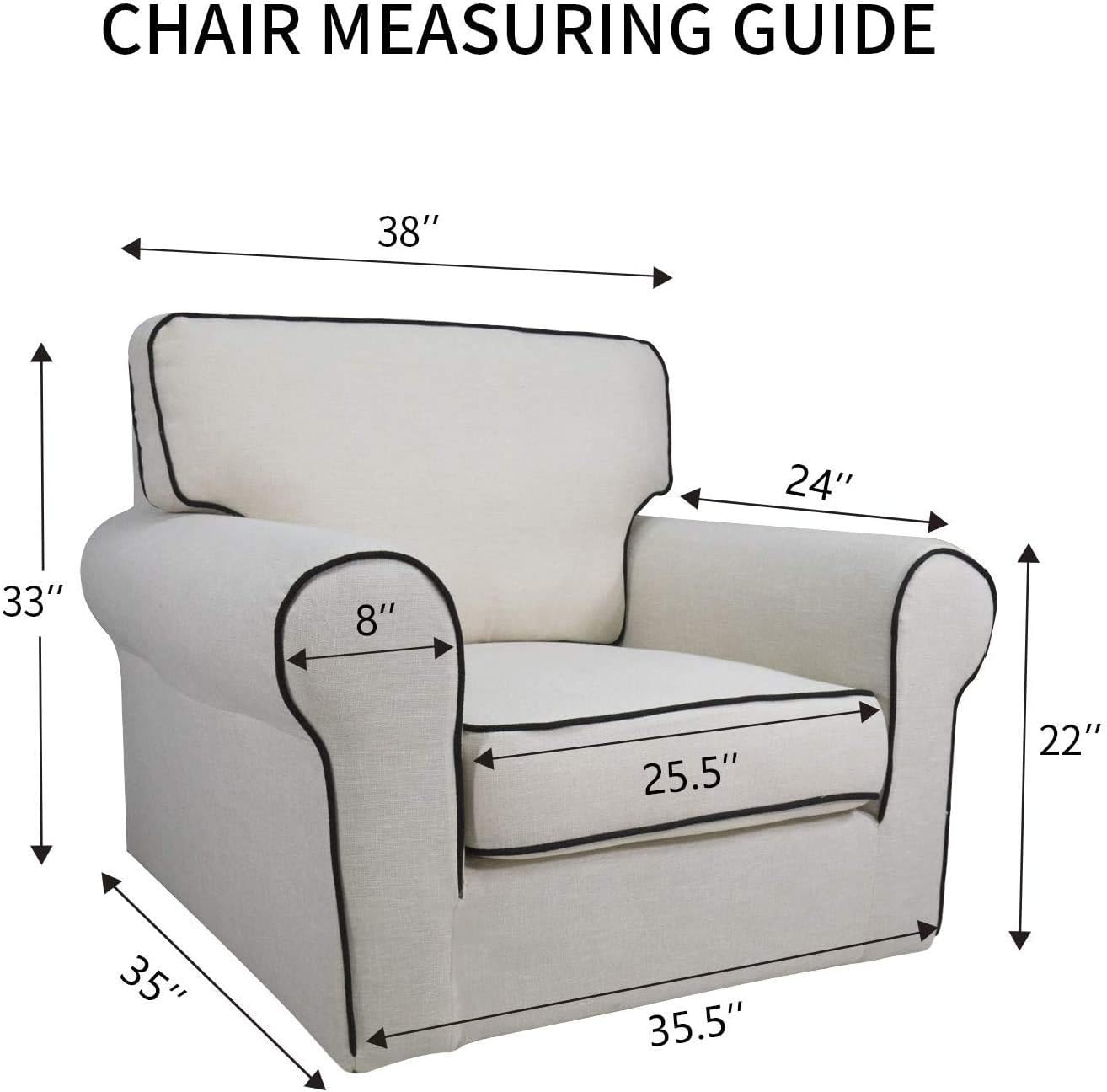 PureFit Reversible Quilted Sofa Cover, Water Resistant Slipcover Furniture Protector, Washable Couch Cover with Non Slip Foam and Elastic Straps for Kids, Pets (Chair, Classic Blue/Ivory), Small