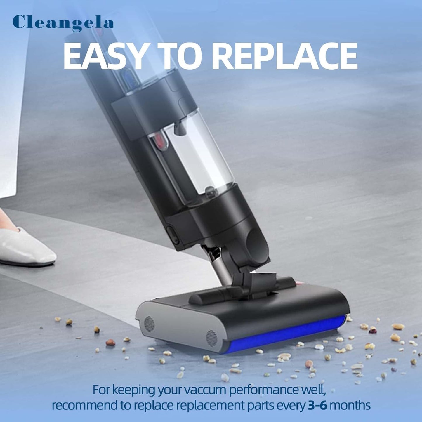 Wash G1 Roller Brush Replacement for Dyson Wash G1 Wet Cleaner Floor Scrubber Machine Vacuum Attachments Counter-Rotating Primary Rollers 2 Pack Highly Absorbent Microfiber Brush Rollers