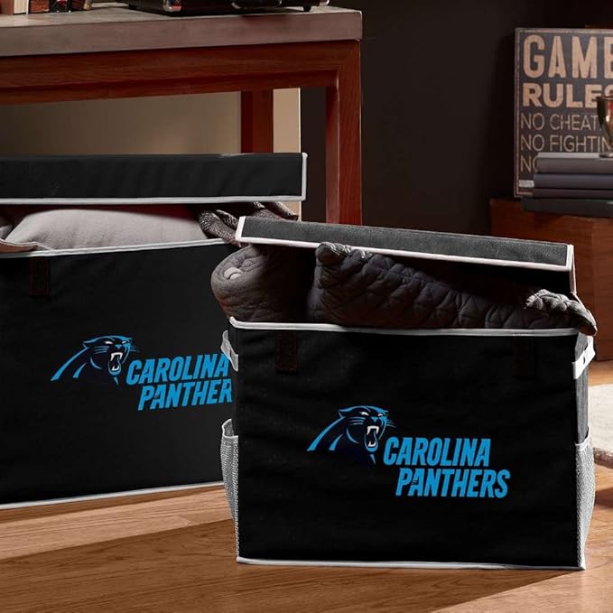 Franklin Sports NFL Storage Footlocker Bins - Large Folding Organizer Containers - NFL Team Office, Bedroom + Living Room Décor - Large + Small Bins