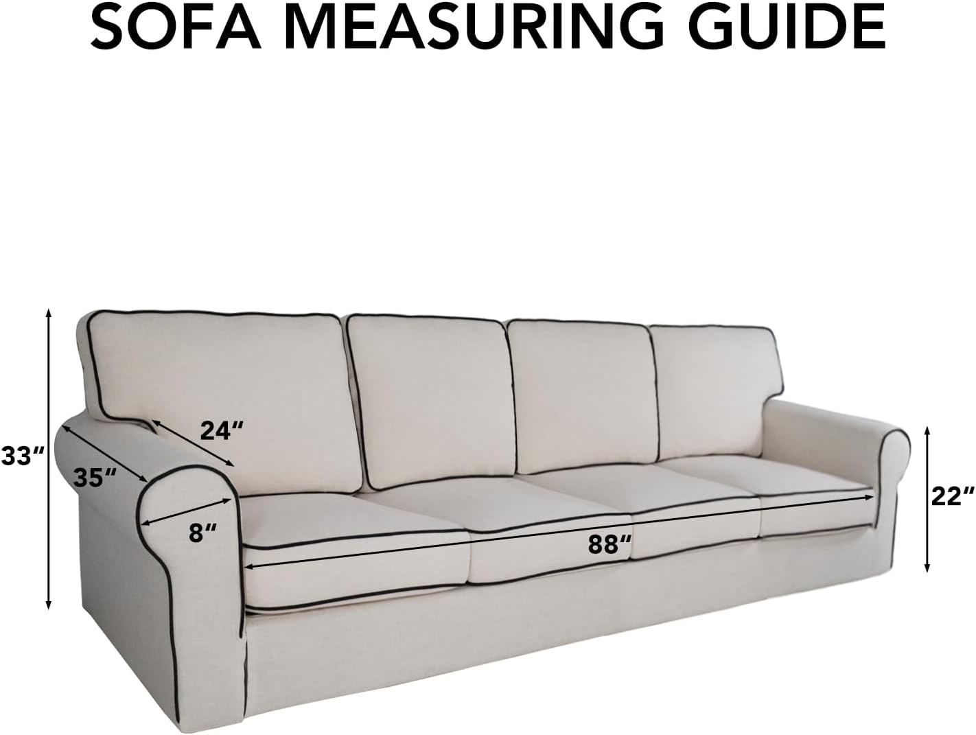 PureFit Reversible Quilted Sofa Cover, Water Resistant Slipcover Furniture Protector, Washable Couch Cover with Non Slip and Elastic Straps for Kids, Dogs, Pets (4 Seater Sofa, Sage Green/Ivory)