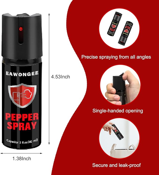 Pepper Spray Self Defense, Maximum Strength Tactical Spray, Effective Protection for Camping, Hiking, Outdoor Activities