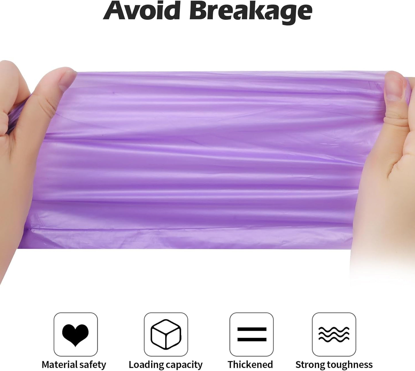 2-4 Gallon Portable Trash Bags,120 Counts Thicken portable Small Garbage Bags for Office, Kitchen,Bedroom Trash Can,Strong Trash Bags(Purple)