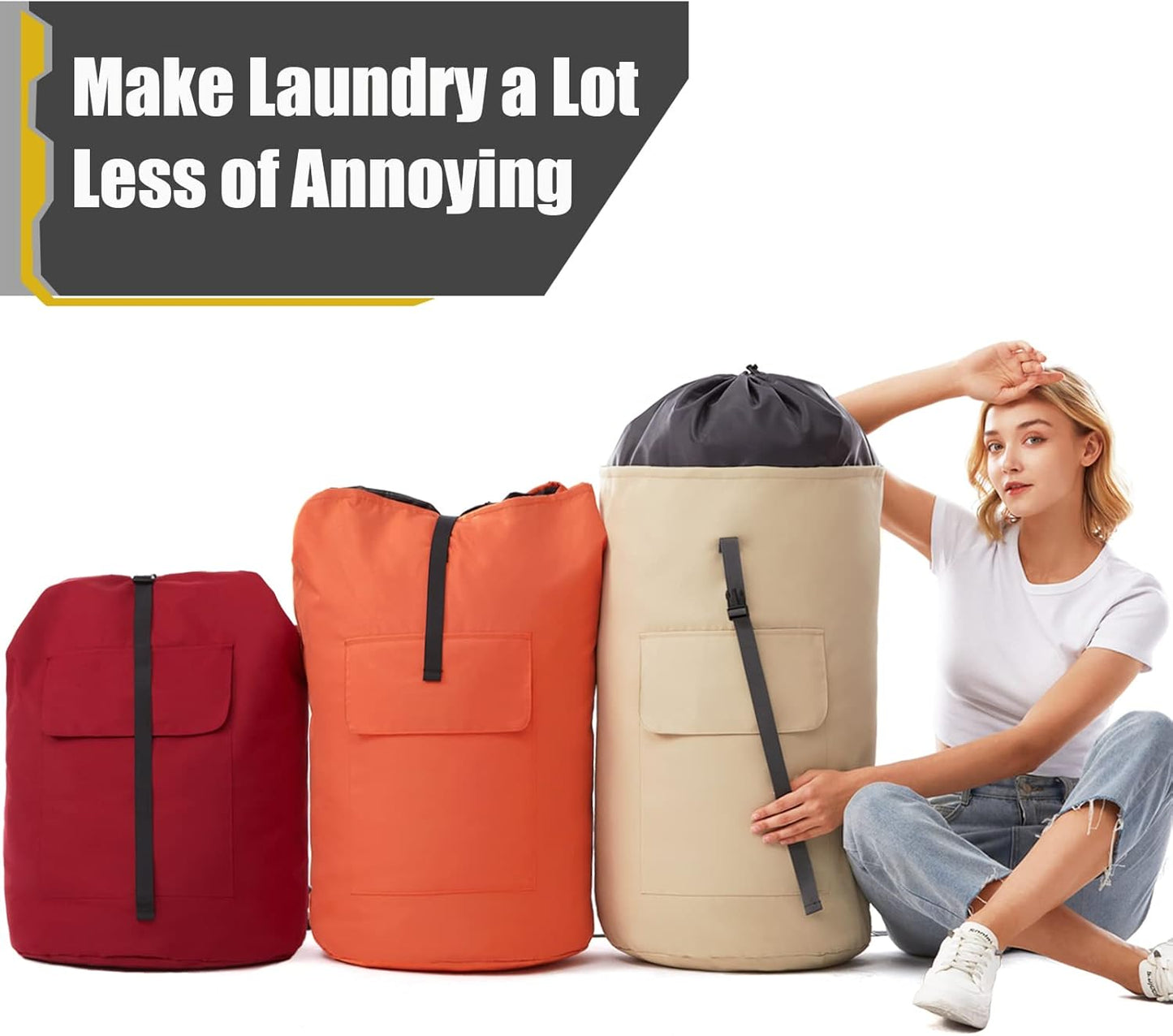 Extra Large Laundry Bag 115L, College Dorm Room essentials, Laundry Backpack Bag for College, Red Laundry Bag Backpack, Heavy Duty Laundromat Bags, Portable Laundry Duffle Bag for Camping, Apartment