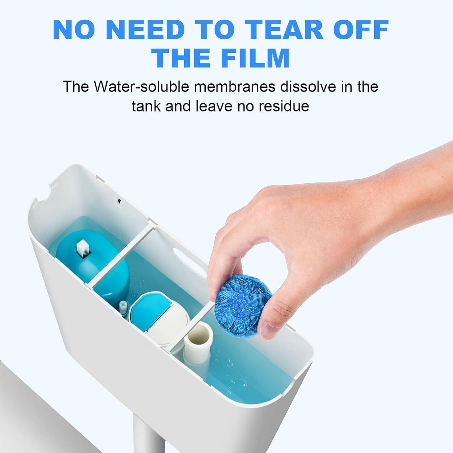 CHMI 100 Pack Toilet Bowl Cleaner Tablets, Long-lasting Bathroom Toilet Tank Cleaner.(Blue)