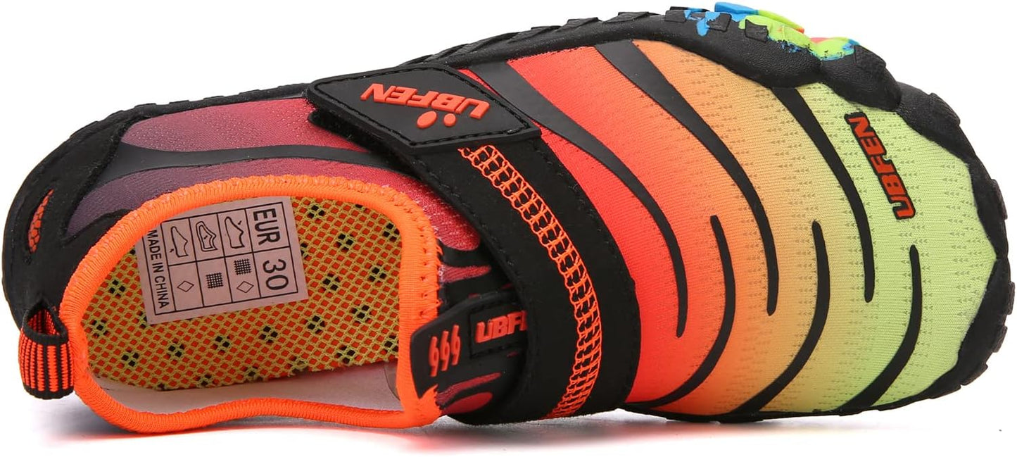 UBFEN Water Shoes for Kids Boys Girls Aqua Socks Barefoot Beach Sports Swim Pool Quick Dry Lightweight Toddler Little Big Kid