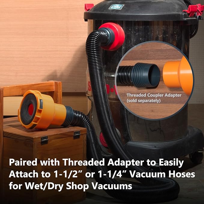 POWERTEC 70420 Dust Port Adapter for 1-3/4" ~ 2-1/2" Port to 4" & 2-1/2" Dust Collection Hose, Quick Connect Hose Reducer Fittings for Table Saw, Planer, Jointer & Various Power Tools (Patent pending)