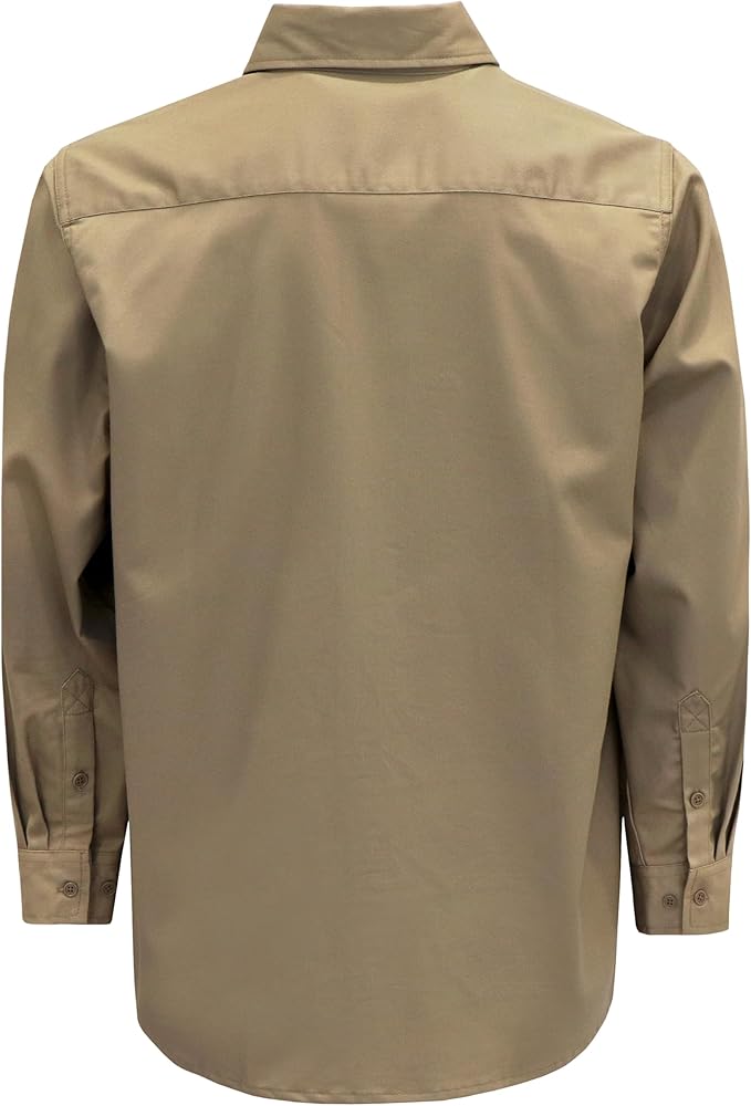 BOCOMAL FR Shirts Flame Resistant 100% C NFPA2112 7.5oz Men's Fire Retardant Welding Shirt
