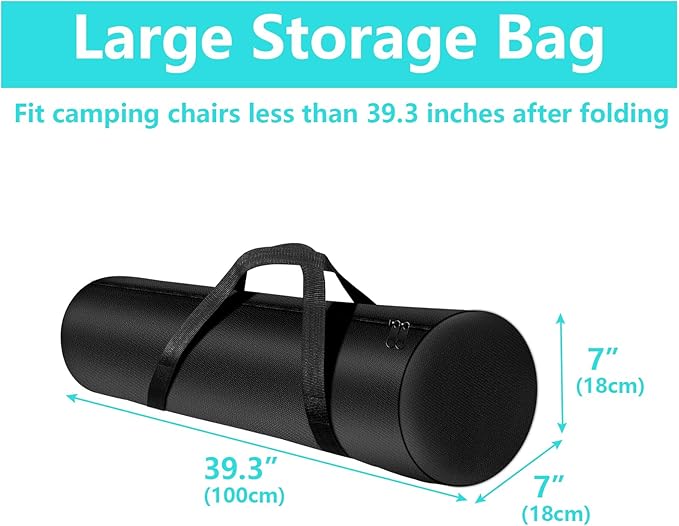 Kovshuiwe 39.3-Inch Camping Chair Storage Bag, Large Folding Chair Carry Bag Nylon Storage Tent Bag with Handle Strap for Travel Outdoor Camping Sports-39.3x7x7inch(Only Bag)