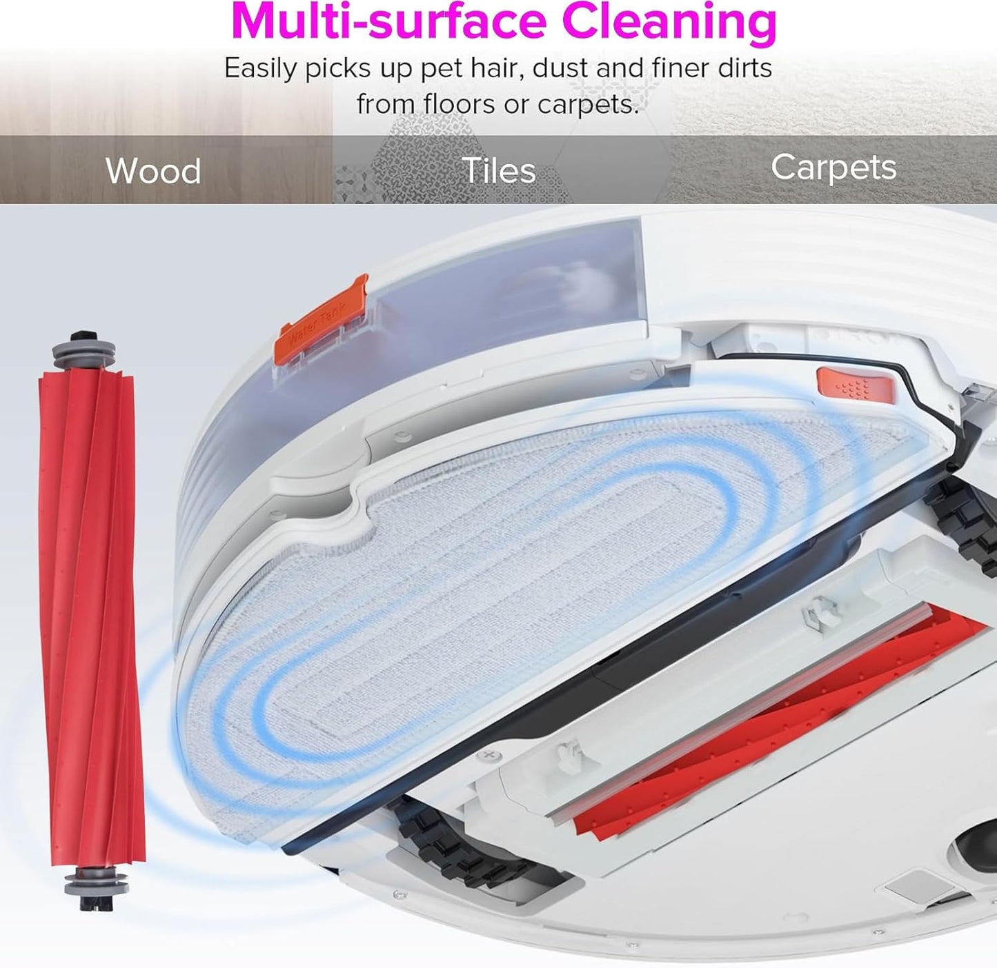 Replacement Roller Brushes, Rubber Main Brush Replacement Parts for roborock Q Revo Series, S7, S7+, S7 MaxV, S7 MaxV Plus, S7 Max Ultra, T7S, T7S Plus, QV 35A, Q7 Series Robot Vacuum.