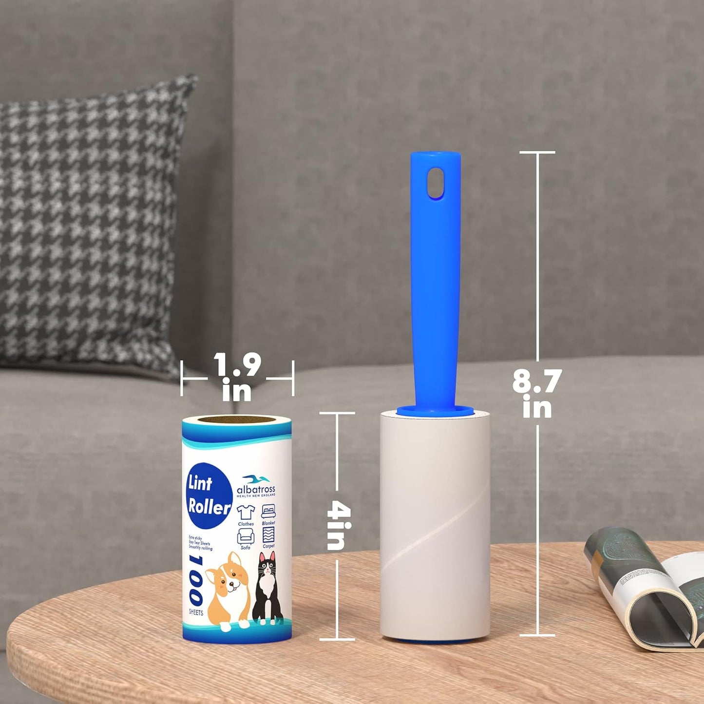 Lint Rollers for Pet Hair Extra Sticky, 200 Sheets Lint Rollers for Pet Hair Removal, Dog and Cat Lint Remover for Clothes, Furniture, Carpet