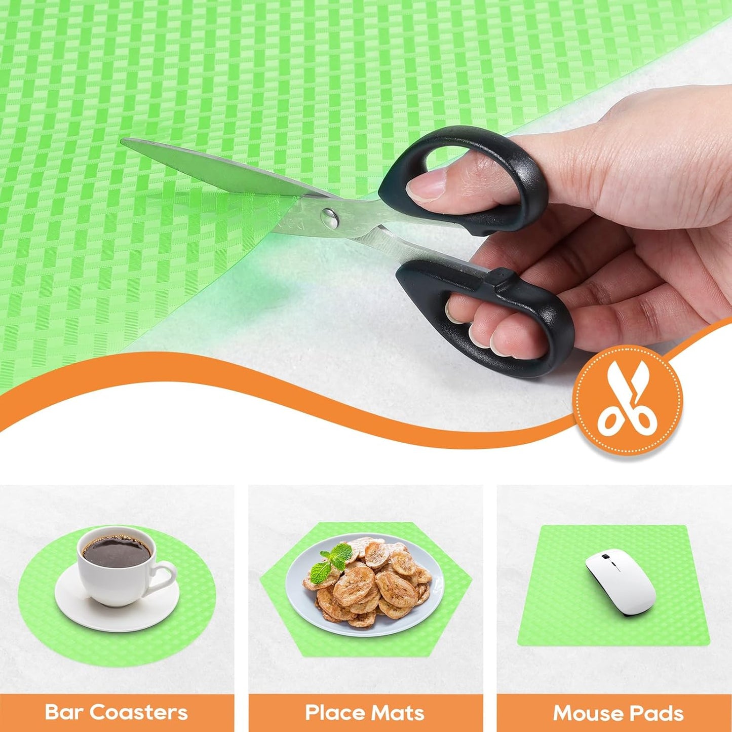 Fridge Liner Shelf Liners for Kitchen Cabinet Refrigerator Liners Waterproof & Oil-Proof Kitchen Cupboard Liner Non Adhesive Drawer Mats EVA Material for Shelves -Green 11.8 x 59 Inches