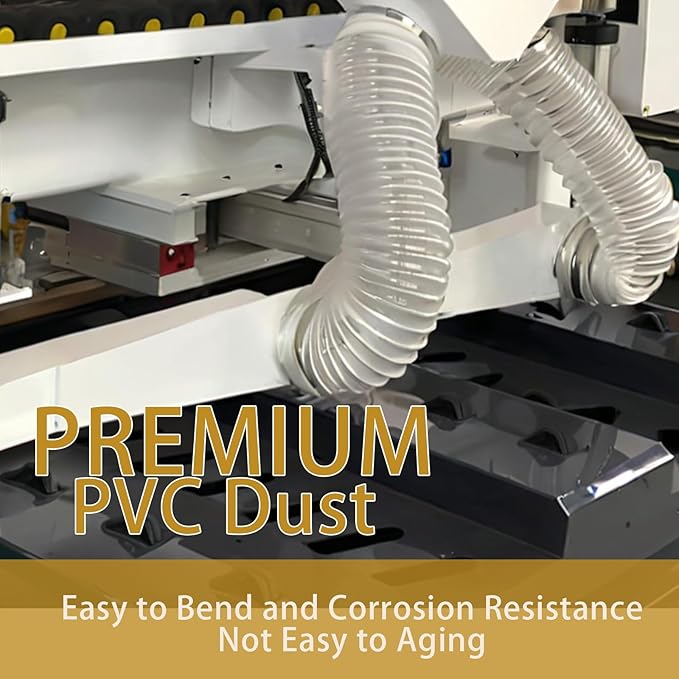 PVC Dust Collection Hose 4" x 10', Puncture Resistant Clear PVC Dust Collection Hose for dust collection systems by Oycevila