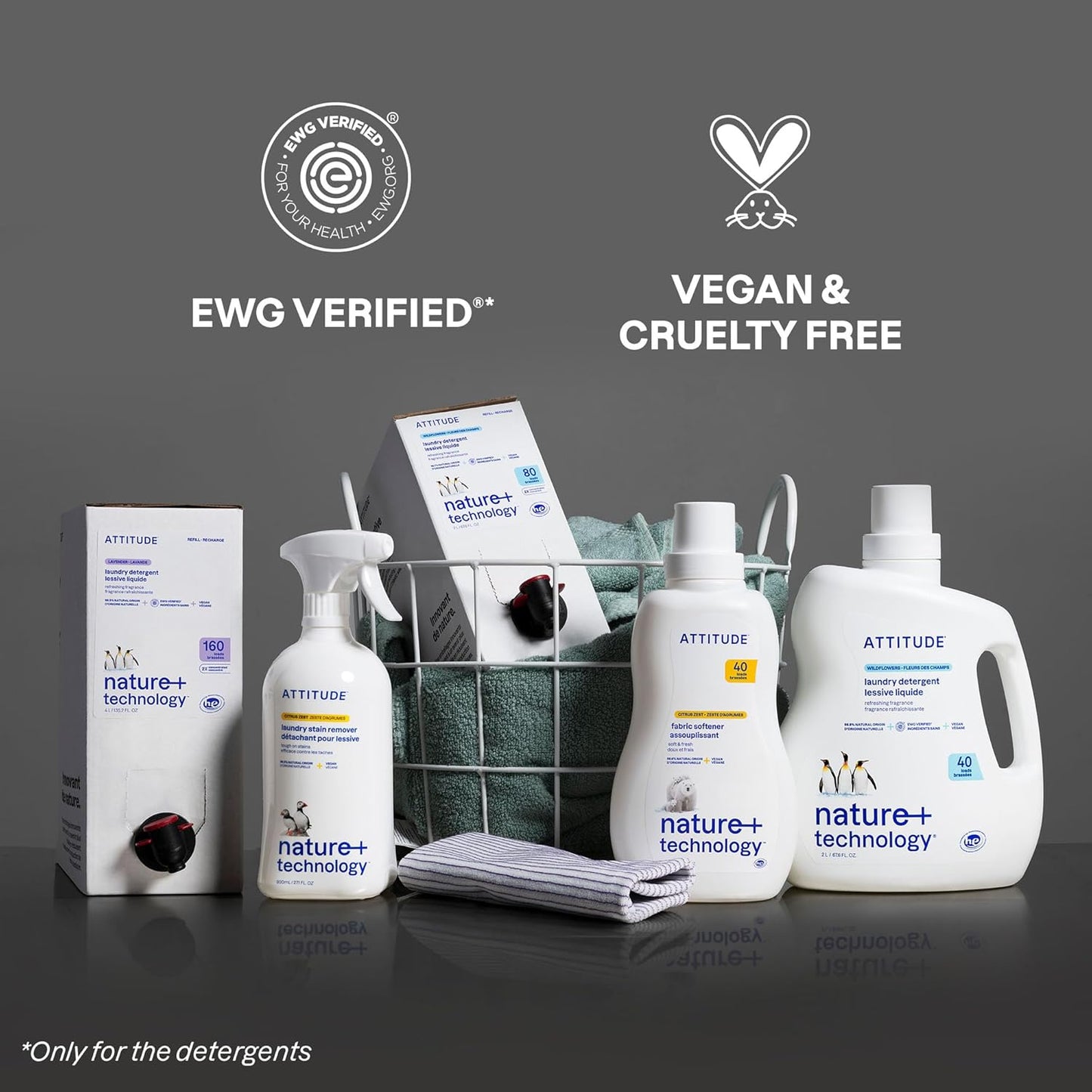 ATTITUDE Liquid Laundry Detergent Refill, EWG Verified, HE Compatible, Plant-Based & Vegan, Natural Laundry Soap, Citrus Zest Scent, 160 Loads, 135.26 Fl Oz