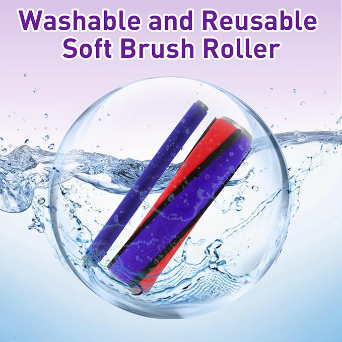 Lemige Soft Roller Cleaner Head for Dyson V10 V11 V15 V8 V7 Cordless Vacuum Cleaners, Quick Release Vacuum Head Replacement Attachments Parts Accessories for Dyson, Gentle on Hard Floors
