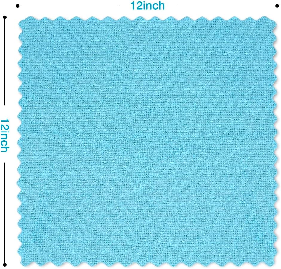 Orighty Cleaning Cloths 12x12 inch, Pack of 24, Highly Absorbent Microfiber Cleaning Supplies, Lint Free Cloths for Multiple-use, Powerful Cleaning Rags for House, Kitchen, Car Care (Blue)