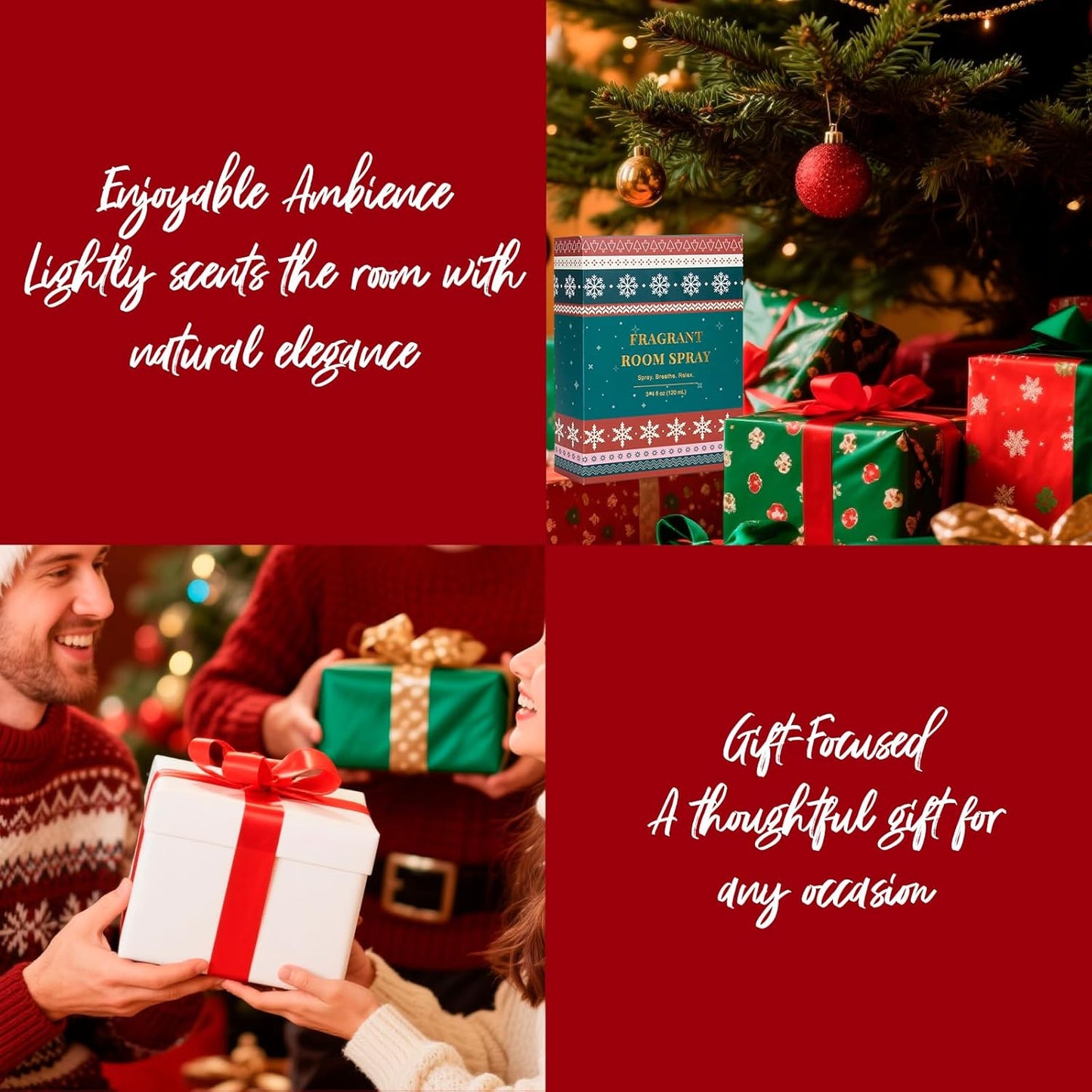 Room Spray, Balsamic Cedar, Apples, Gingerbread Cookies, 3 Pack, Each 4 fl oz, Concentrated Room Spray, Air Freshener for Home, Long-Lasting Odor Eliminator for Bathroom and Office