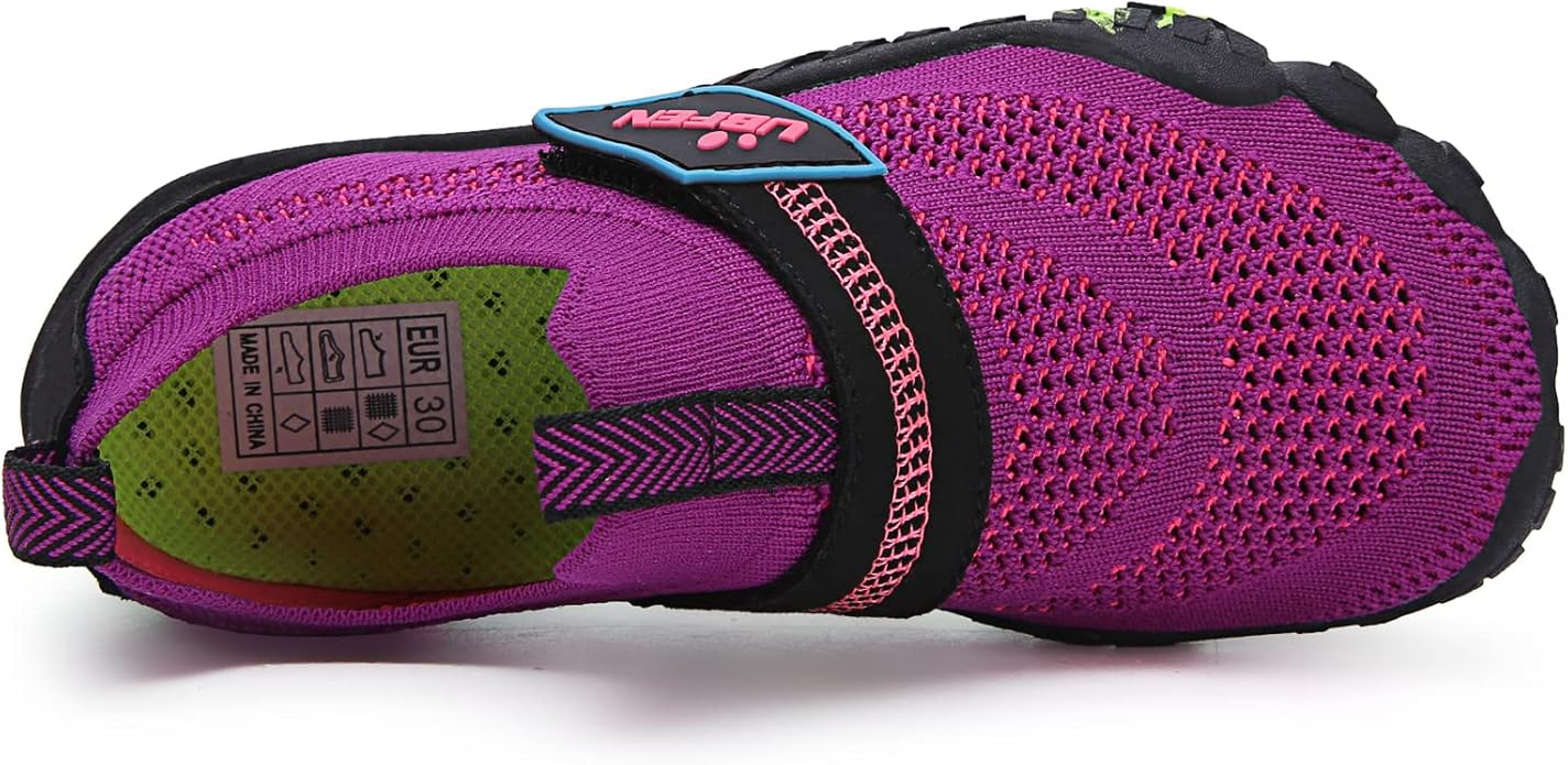 UBFEN Water Shoes for Kids Boys Girls Aqua Socks Barefoot Beach Sports Swim Pool Quick Dry Lightweight Toddler Little Big Kid