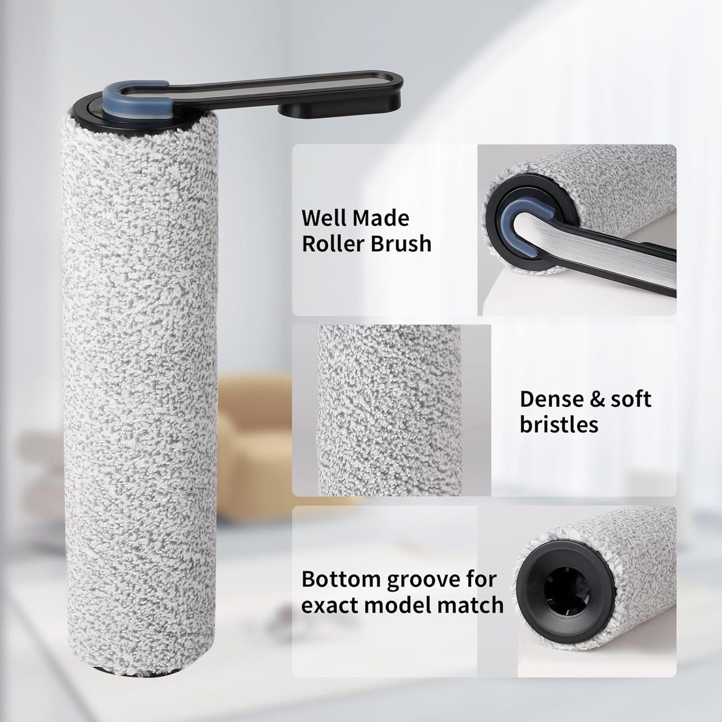 keluke Only S5Combo - Replacement Roller Brush and Filters Compatible with Tineco Floor One S5Combo Wet Dry Cordless Vacuum Cleaner(Not for Others S5 Series Models) 3 Brushes Roller,3 Filters