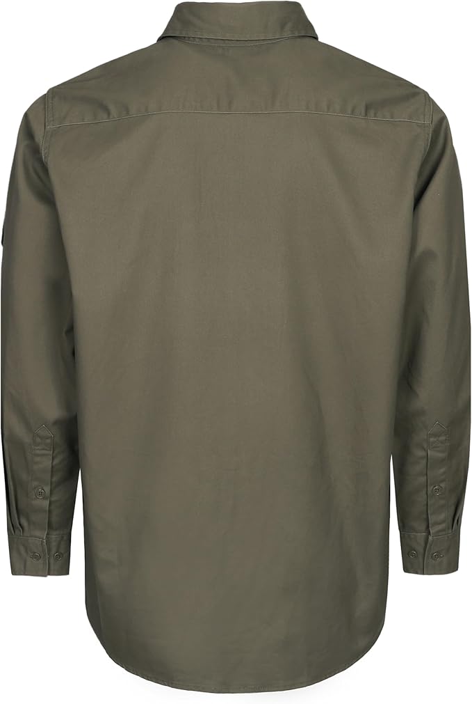 BOCOMAL FR Shirts Flame Resistant 100% C NFPA2112 7.5oz Men's Fire Retardant Welding Shirt