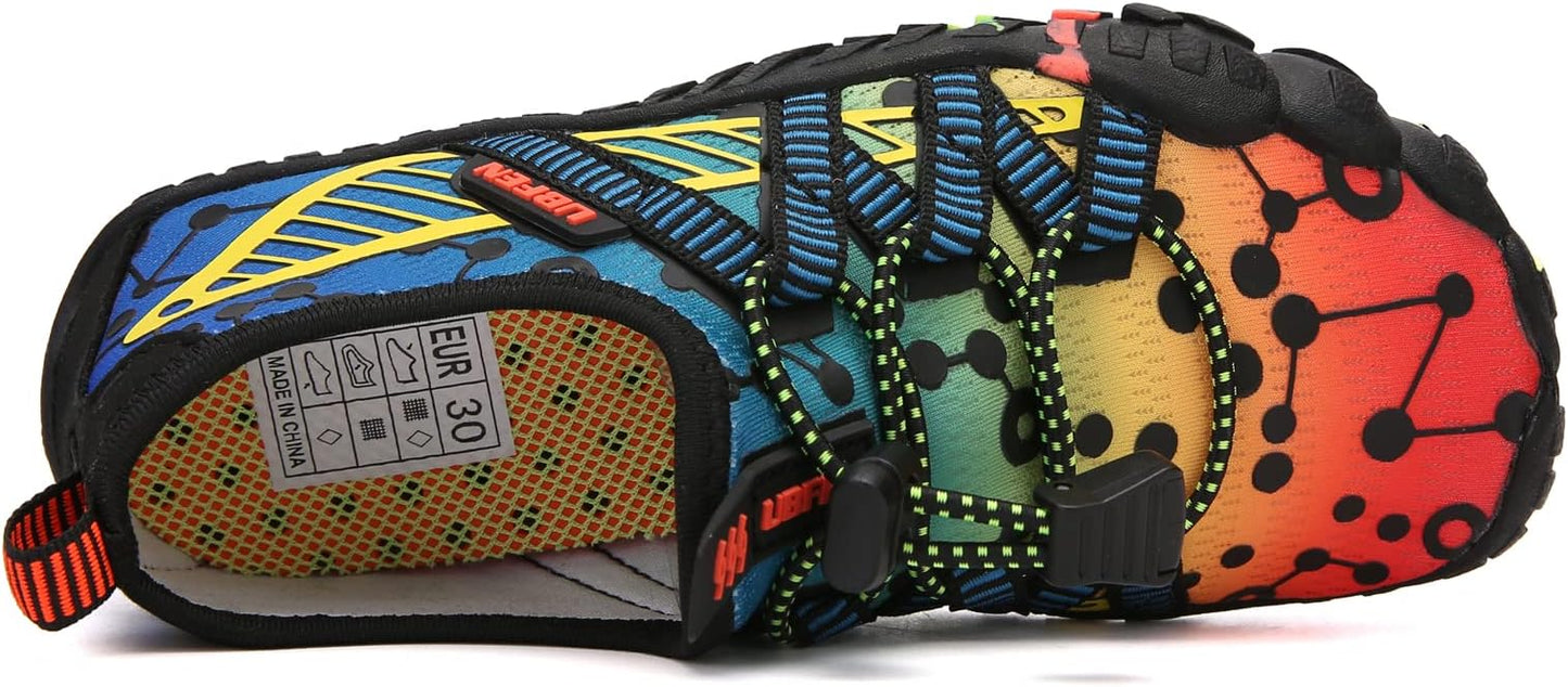 UBFEN Water Shoes for Kids Boys Girls Aqua Socks Barefoot Beach Sports Swim Pool Quick Dry Lightweight Toddler Little Big Kid