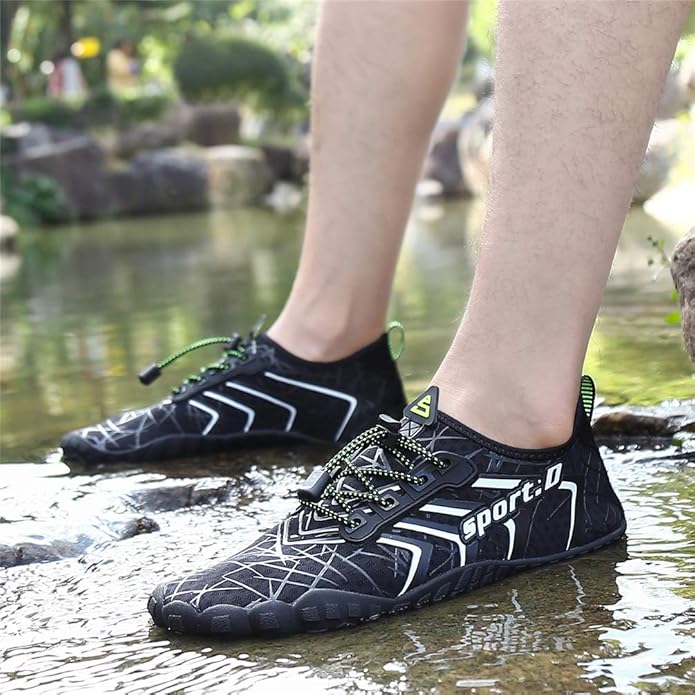 UBFEN Water Shoes Aqua Swim Shoes Mens Womens Beach Sports Quick Dry Barefoot for Boating Fishing Diving Surfing