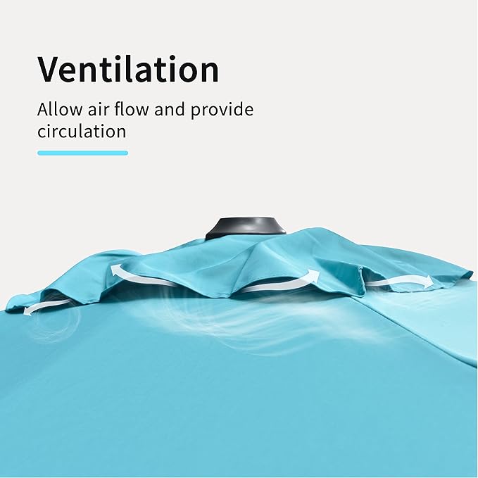 PURPLE LEAF Patio Umbrella with Base 10 Feet Outdoor Cantilever Square Umbrella Aluminum Offset Umbrella with 360-degree Rotation for Garden Deck Pool Patio, Turquoise Blue