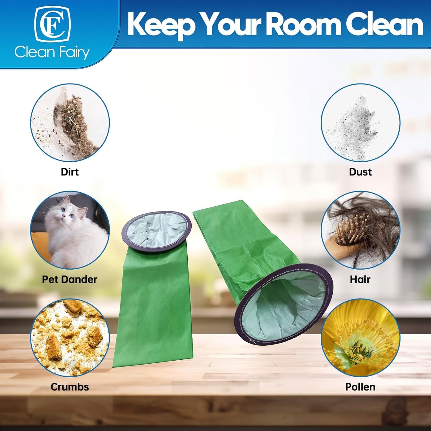 CF Clean Fairy 15pack Vacuum Bags Compatible with ProTeam Aviation Vac QuietPro BP & Super QuarterVac Models Replacement for Part #100431 6Qt Intercept Micro Filter Bag 15.35" long 5.24" wide