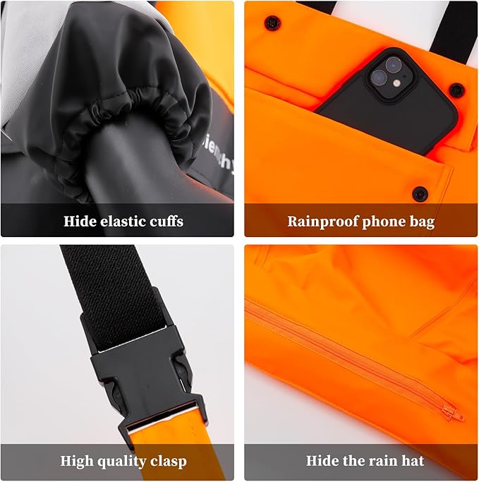 Rain Suit For Men & Women Waterproof Heavy Duty Rain Gear Reflective Jacket for Fishing Outdoor Work Raincoats