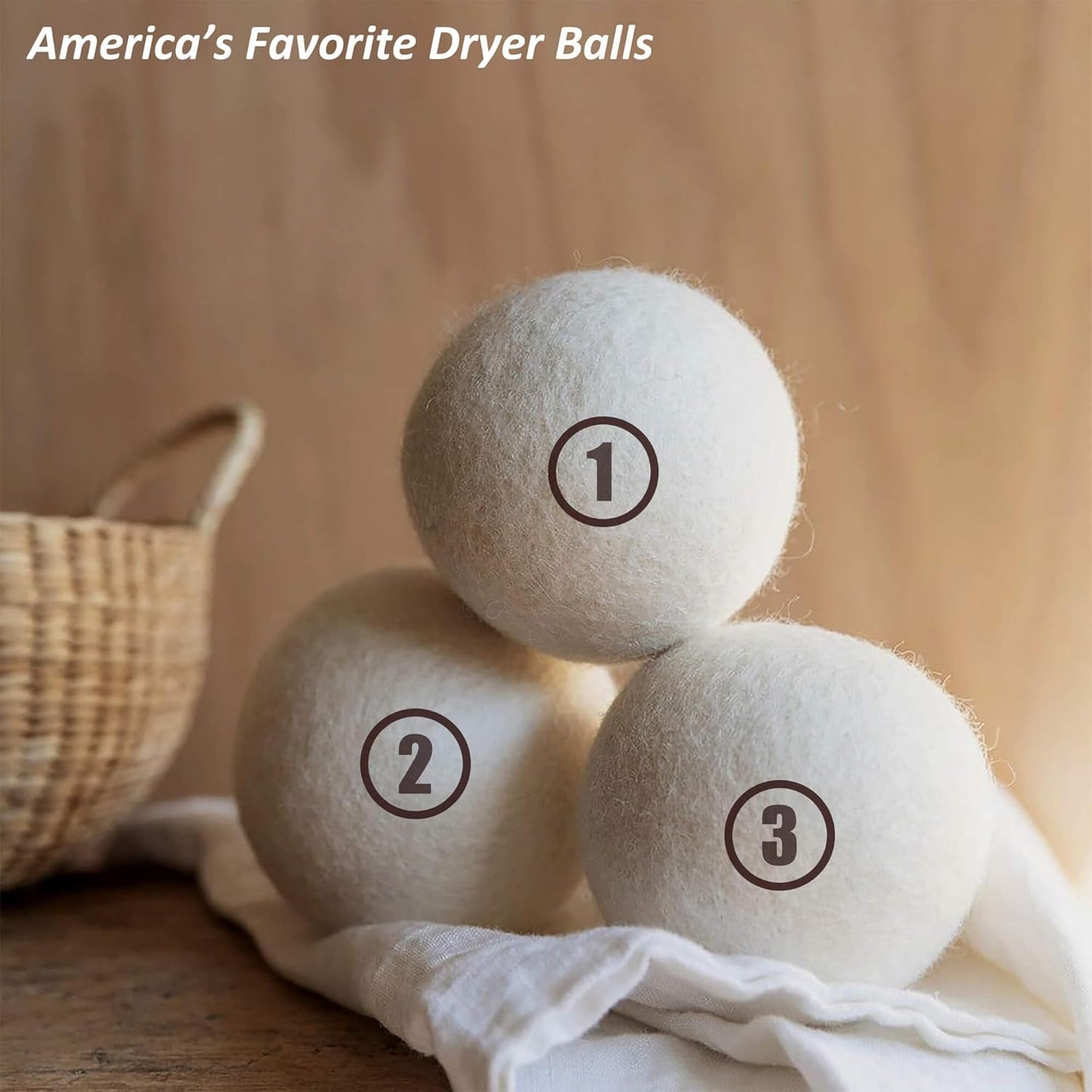 Sheep Wool Dryer Balls 4 Pack L(2.3") Premium Natural Fabric Softener, Reusable Laundry Dryer Balls for Reducing Drying Time, Static and Wrinkles, Eco-Friendly โ 100% New Zealand Wool