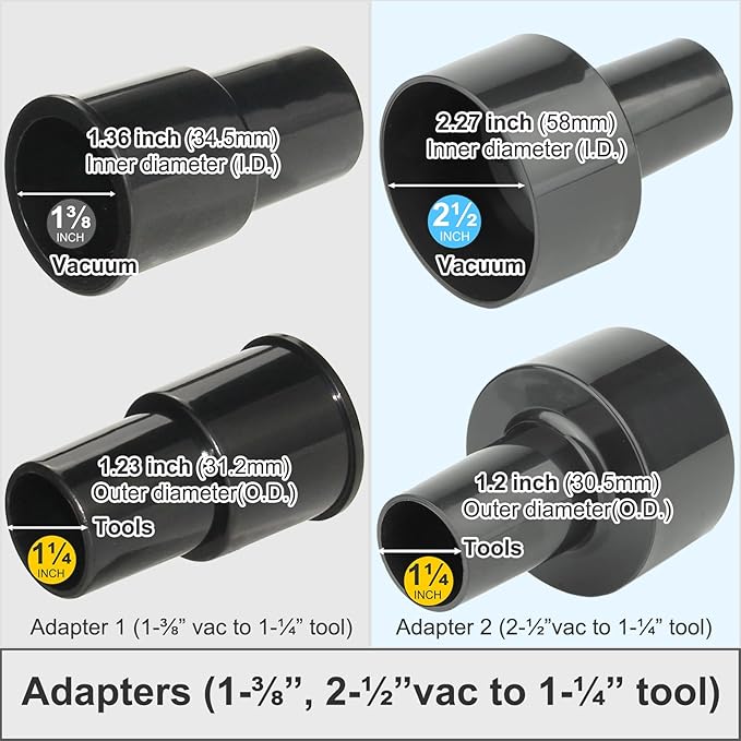 Shop Vac Vacuum Attachments with Extension Hose Dusting Brush Crevice Tool Nozzle Multi-Tools for 1-1/4" 1-3/8" 2-1/2" Shopvac Wet Dry Vacuum Cleaner (Car Detailing Kit Interior A)