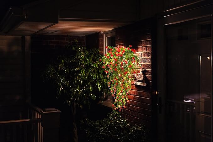 Vine Plant Fake Ferns Plants Large Faux Artificial Hanging Plants Wall Plants Artificial Hanging Plants Outdoors Fake Hanging Plant Greenery Vine with Lights for Outdoor Plants Decor 3 Pcs(Red)