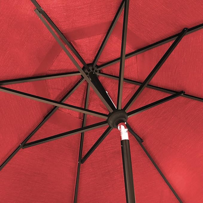EliteShade USA 10-Year-Non-Fading 10Ft Market Umbrella Patio Umbrella Outdoor Table Umbrella with Ventilation, Logo Red