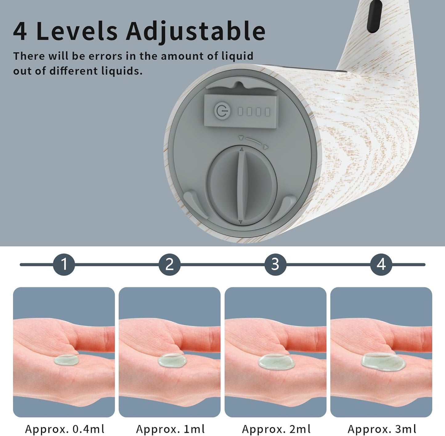 Automatic Soap Dispenser Touchless,400ML Hand & Dish Countertop Electric Liquid Dispenser with Sensor,4 Gear Adjustable Waterproof Battery Operated Kitchen Auto Soap Pump