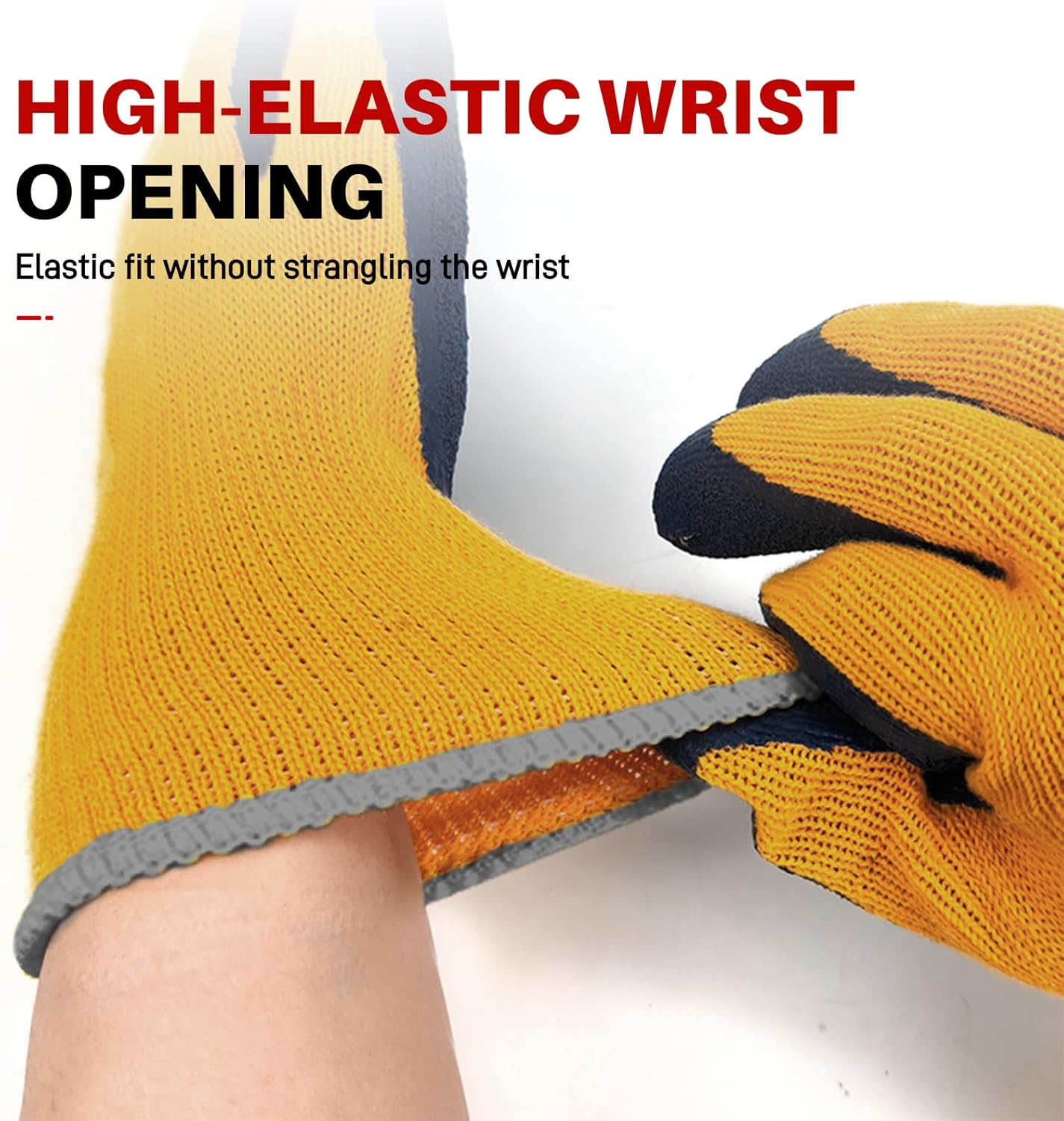 Electrical Insulated Gloves, 500V High Voltage Resistance Electrician Safety Gloves, Rubber Non Slip Work Gloves (500V|Poly-Cotton insulated, Large)