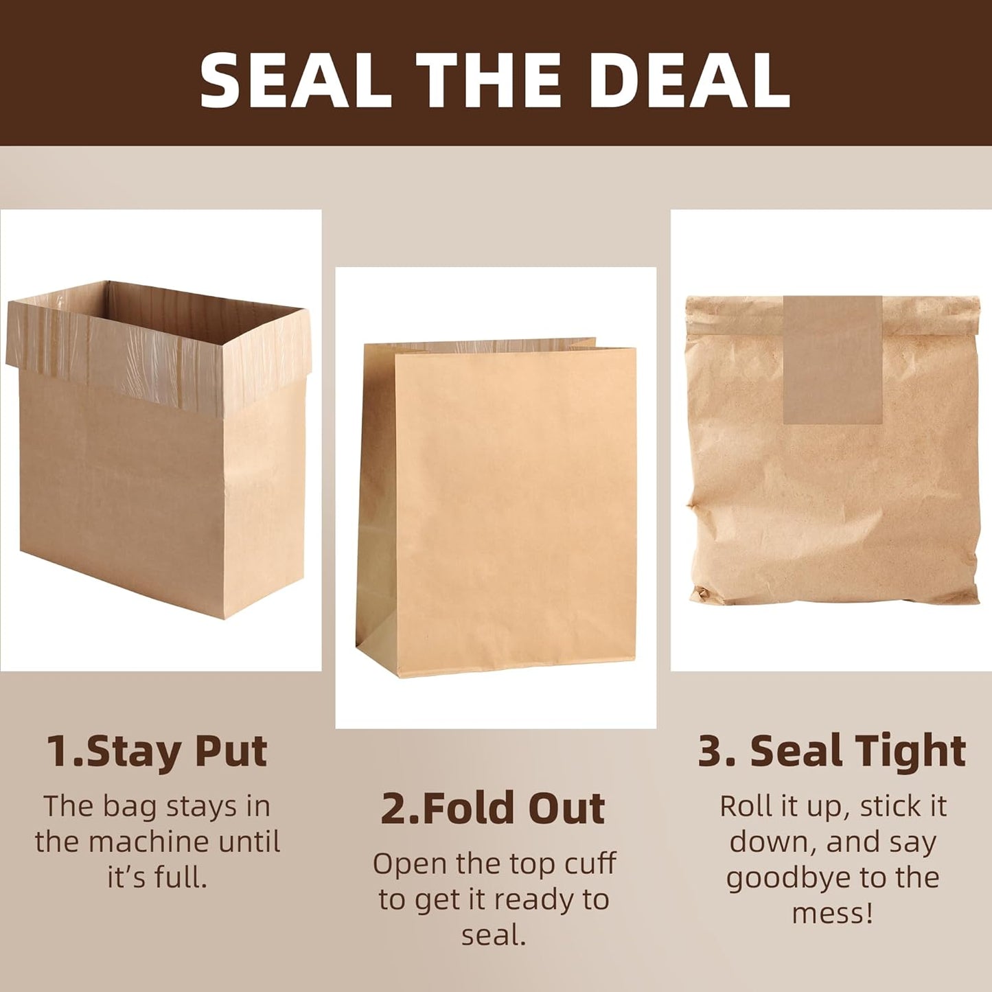 (20-Pack) Calvana Super Strong Compactor Bags, Heavy-Duty Kitchen Paper Trash Bags with Leak Proof Plastic Liner, Fits GE Model Compactors with Rectangular Containers, Includes 20 Sticker Seals