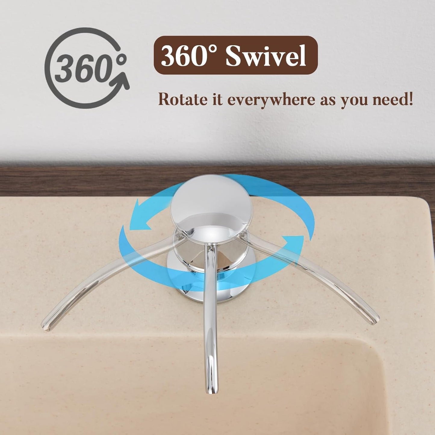 Built in Soap Dispenser for Kitchen Sink Countertop, Solid Brass Pump Head Long Spout with 10.2 Ounce PET Food Safe Material Lotion Bottle, Chrome Finish