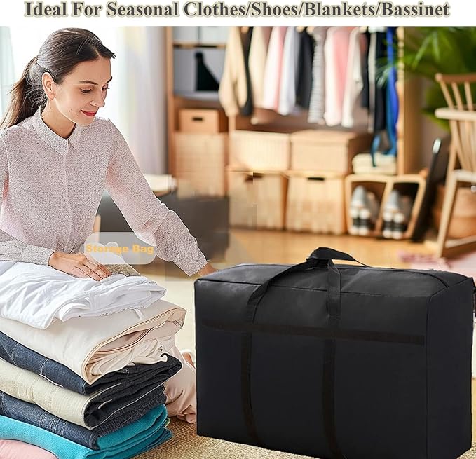 WITERY 2 Pack 180L Large Storage Bags - Big Moving Bags Heavy Duty with Zippers & Handles, Alternative to Moving Boxes and 39Inch Storage Tote for Space Saving, Travel, Clothes, Blankets, Pillows
