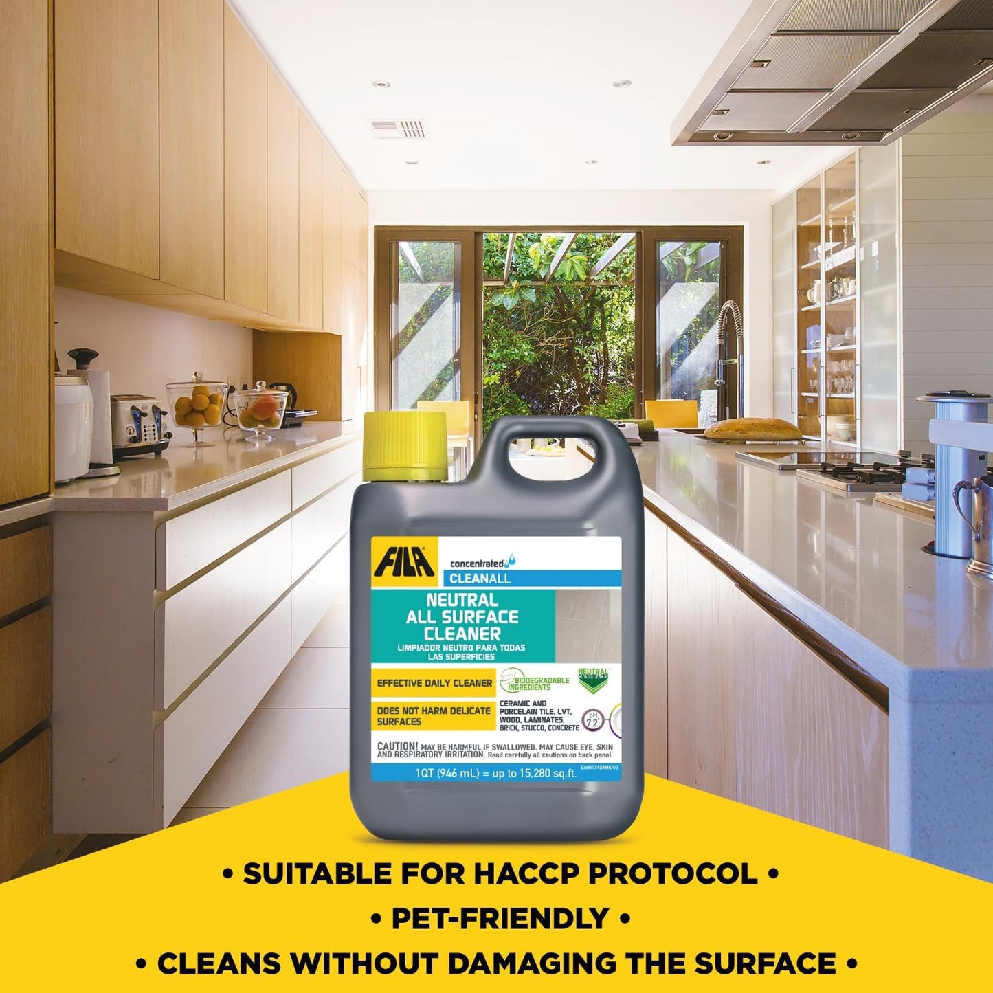 FILA Surface Care Solutions, CLEANALL, Neutral All Purpose Cleaner, Highly Concentrated - Up to 40 Washes, 1 QT