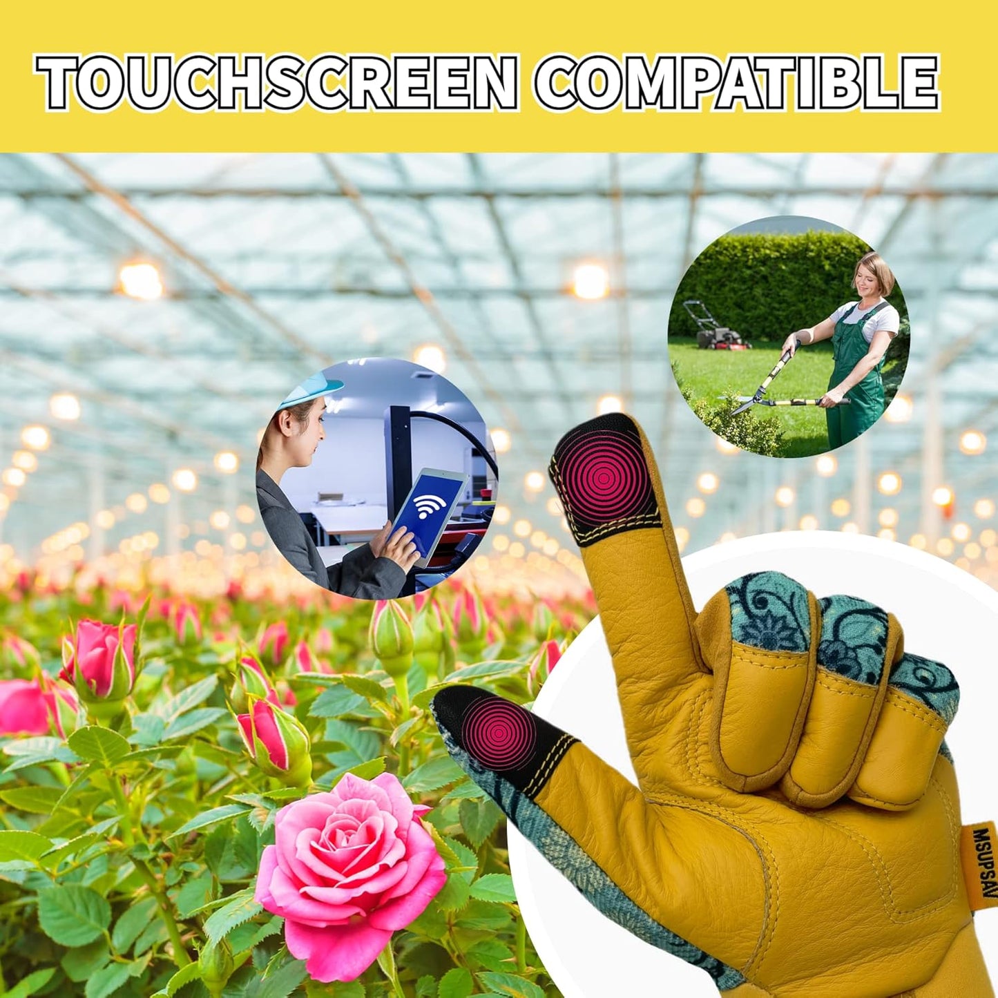 Thorn Proof&Puncture Resistant Gardening Gloves with Grip,Garden Gloves for Women, Leather Work Gloves,Gifts