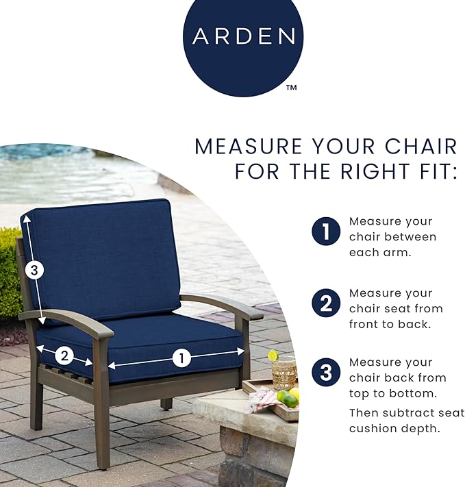 Arden Indoor/Outdoor Foam Seat Pad, 2 Pack, 17 x 16, Patio Cushion, Water Repellent, Fade Resistant, Foam Cushion Sapphire Morrison Floral