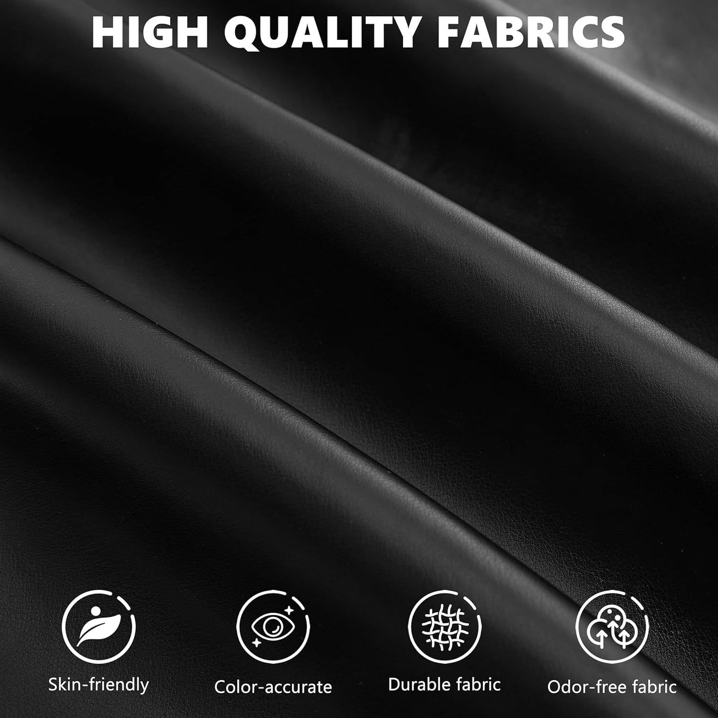 51.8’’ Storage Ottoman Bench, Faux Leather Ottoman with Storages, Window Benches Holds up to 330lbs, Upholstered Storage Bench for Bedroom, Living Room, Entryway and Family Room, Black